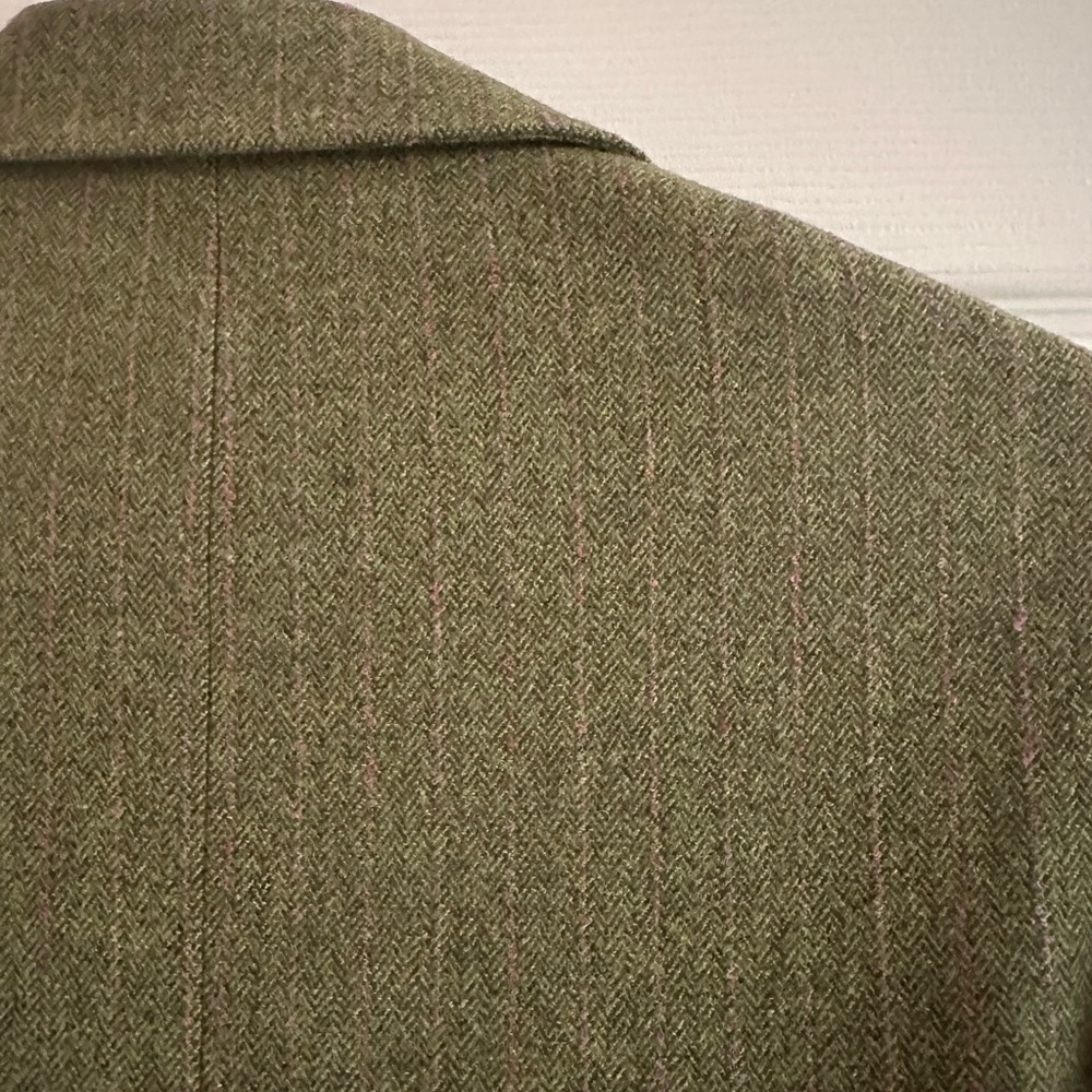 LILLY PULITZER military green tweed style pink pinstripe long sleeve jacket - Picture 4 of 13